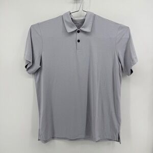 Public Rec Adapt Polo Mens L Gray Solid Recycled Polyester Lyocell Stretch